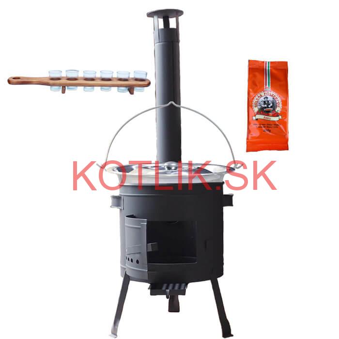 Nerezový kotlík 22 L (0,8 mm) + korenie + štamperlíky + nízka žiaruvzdorná kotlina (0,8 mm) 42 PLUS 600