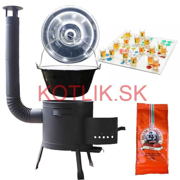 Smaltovaný kotlík 20 L (1,2 mm) + korenie + človeče pi už + nízka žiaruvzdorná kotlina 42 PLUS 600