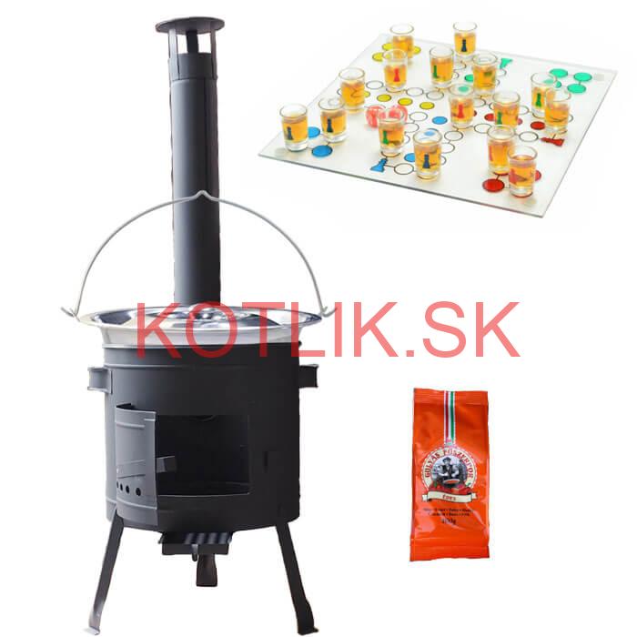 Nerezový kotlík 14 L (0,8 mm) + korenie + človeče pi už + nízka žiaruvzdorná kotlina 36 PLUS 600