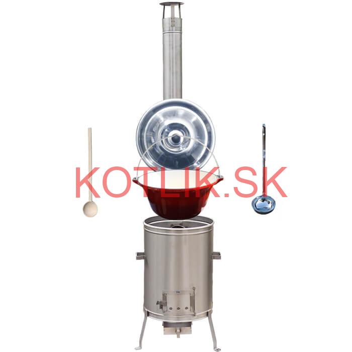 Liatinový kotlík so smaltovanou úpravou 10,8 L + Nerezová kotlina 33 LUX