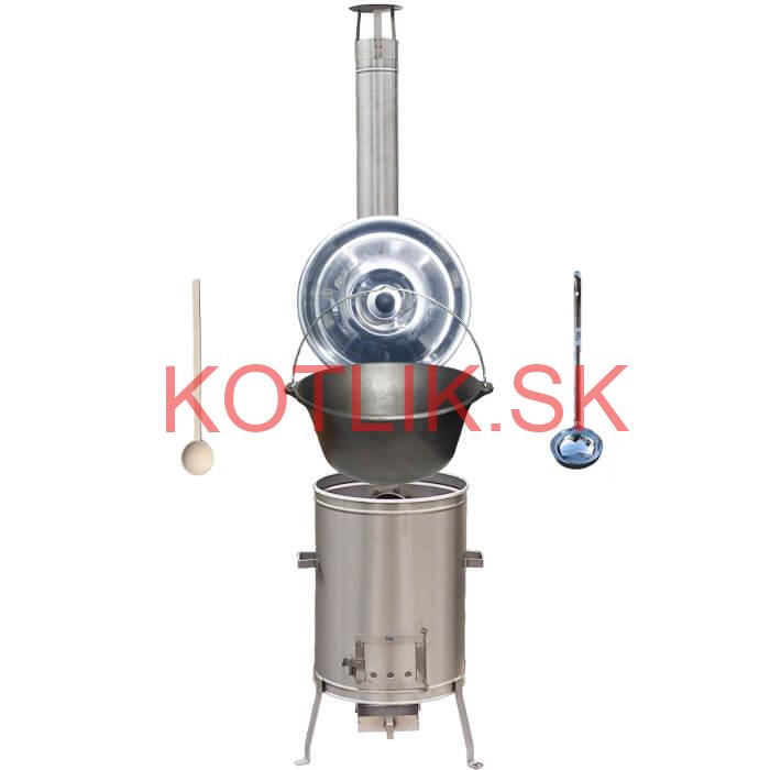 Liatinový kotlík bez povrchovej úpravy 10,8 L + Nerezová kotlina 33 LUX