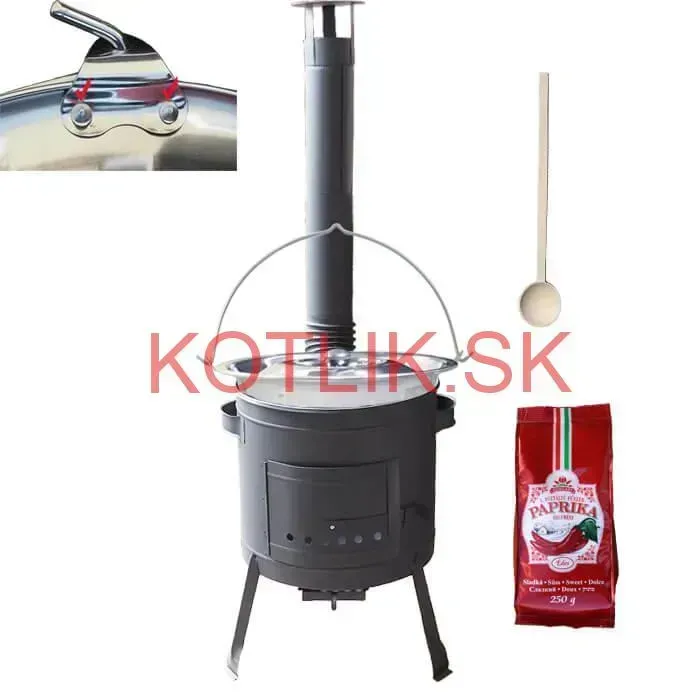 Nerezový kotlík 20 L (1,2 mm) INOX + hrubostenná (1,5 mm) žiaruvzdorná kotlina BALKY STRONG 42 PLUS 600