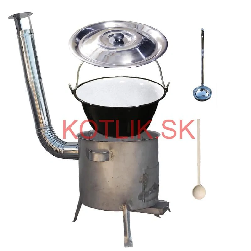 Smaltovaný kotlík 25 L (1,2 mm) + nerezová kotlina 45 cm (1,5 mm) STRONG CLASSIC