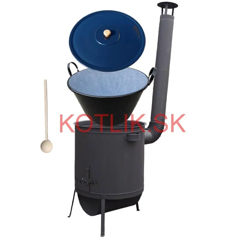 Smaltovaný kotol 70 L na zabíjačku + žiaruvzdorná kotlina 53 PLUS 600 4 MM + vareška