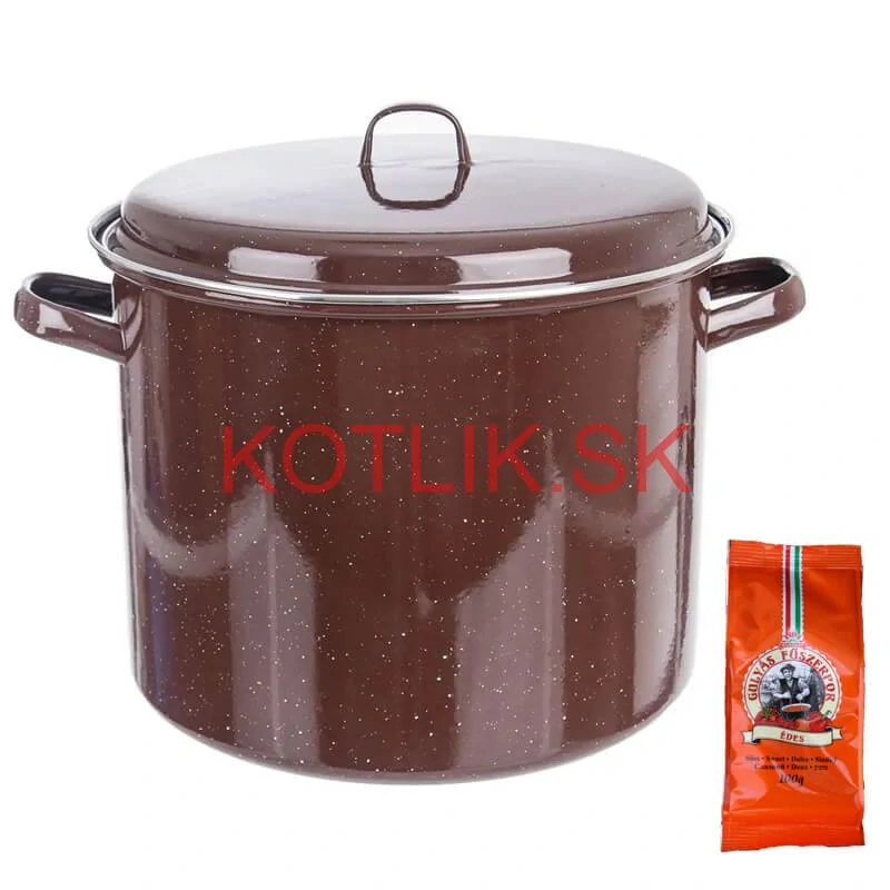 Hrniec hrubostenný smaltovaný + pokrievka 20 l FALCO + korenie na guláš - sladké 100 g