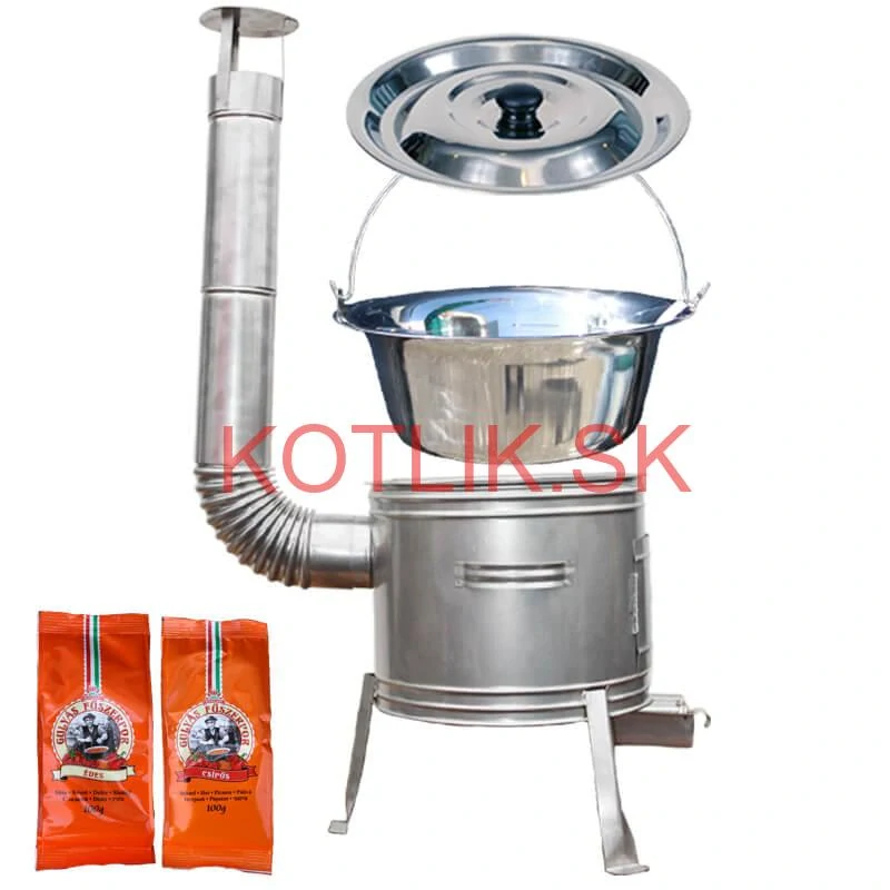 Nerezový kotlík 20 L (1,2 mm) INOX + Nerezová kotlina 42 INOX + paprikové korenie na guláš - MIX 100 g