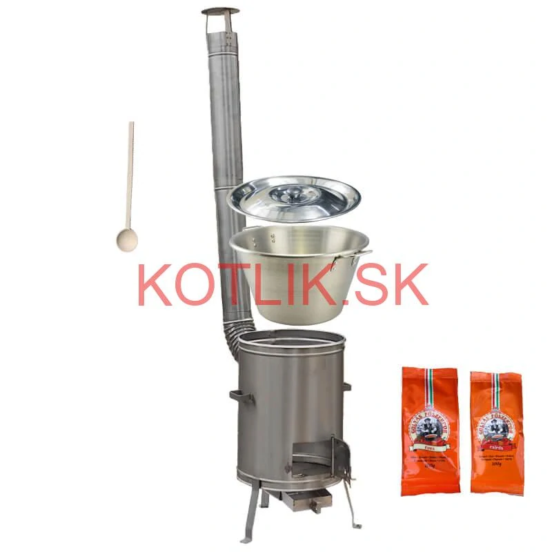 Nerezový kotol 40 L + nerezová kotlina 45 cm LUX + paprikové korenie na guláš