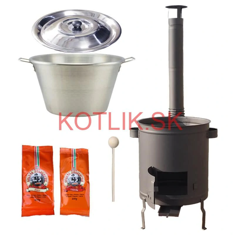 Nerezový kotol 40 L + Hrubostenná kotlina 45 cm (1,5 mm) STRONG Plus 600 + paprikové korenie na guláš