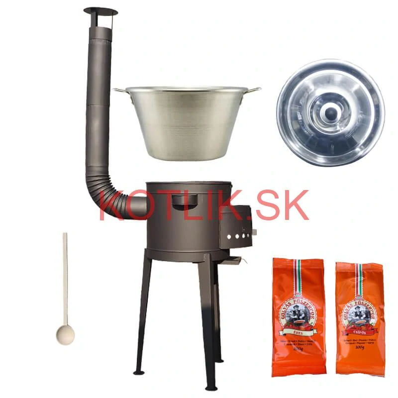 Nerezový kotol 40 L + vysoká kotlina 47 cm (1,5 mm) HODO Plus 600 + paprikové korenie na guláš