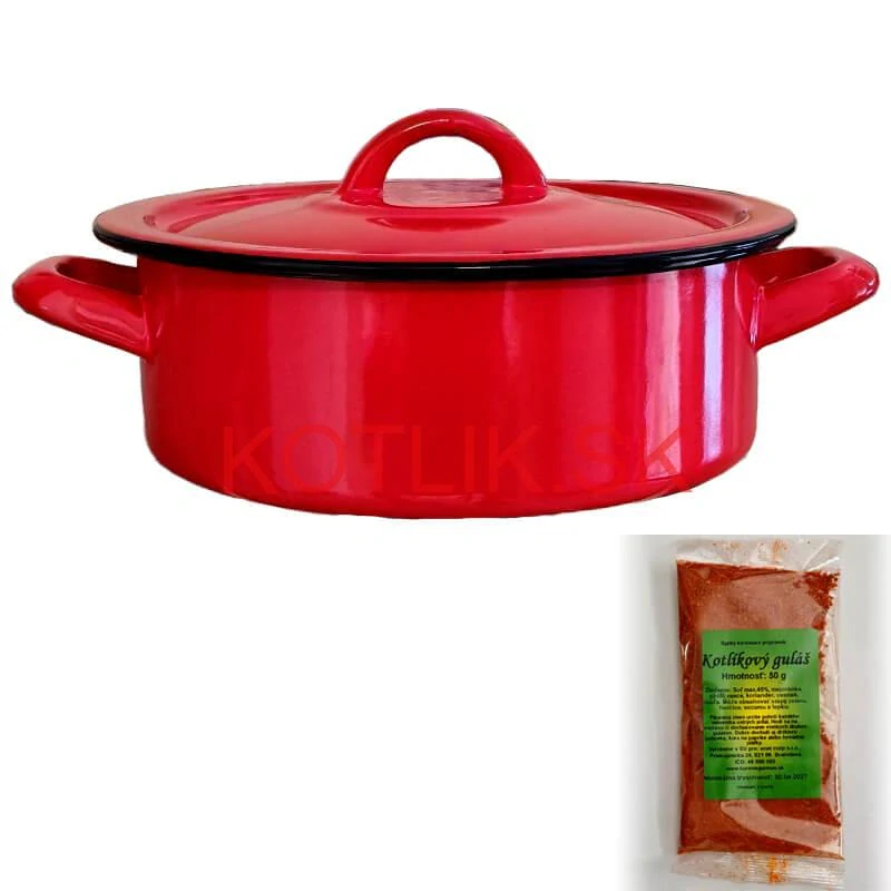 Smaltovaný kastról s pokrievkou COMBI 2 l + korenie na kotlíkový guláš 50 g