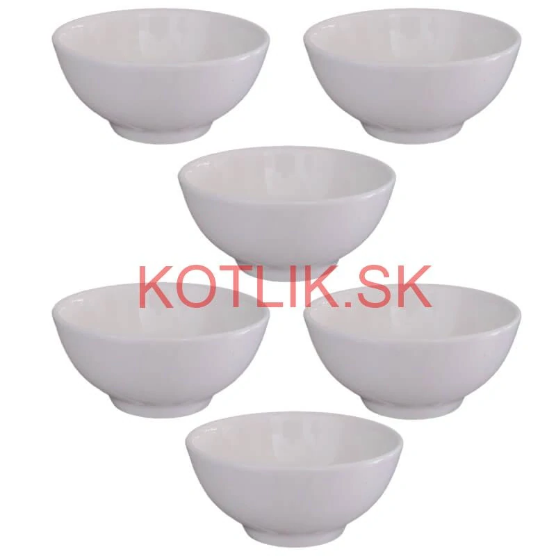 Keramické misky na servírovanie gulášu 15 cm 6 ks biele