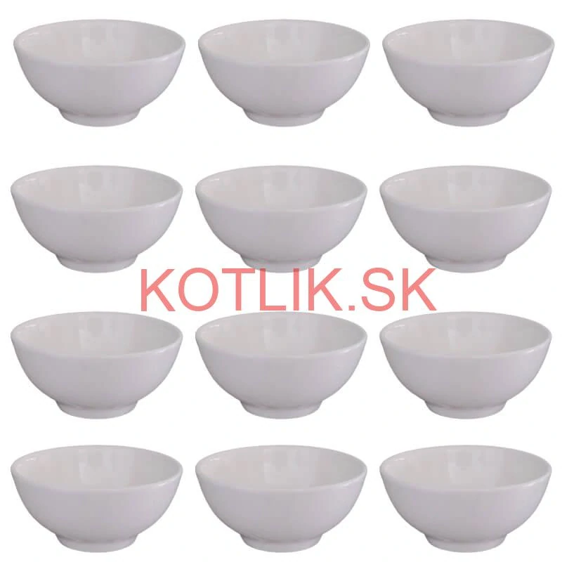 Keramické misky na servírovanie gulášu 15 cm 12 ks biele