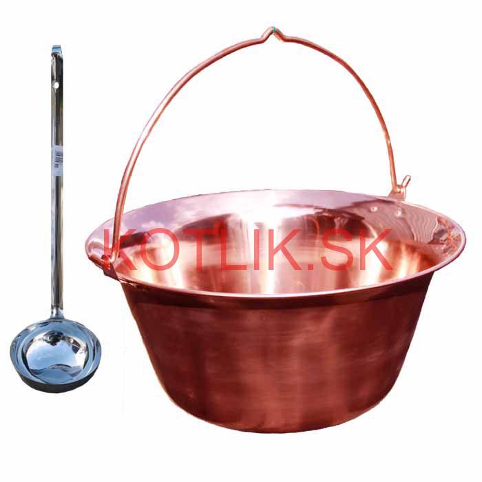 Medený kotlík 30 L + antikórová naberačka