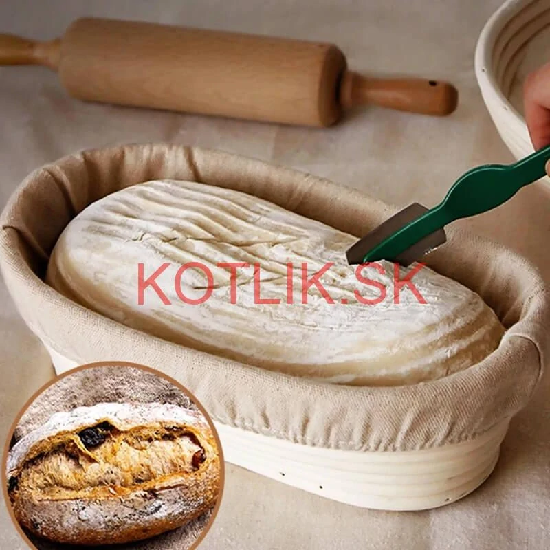 Ratanová miska na kysnutie chleba – oválna