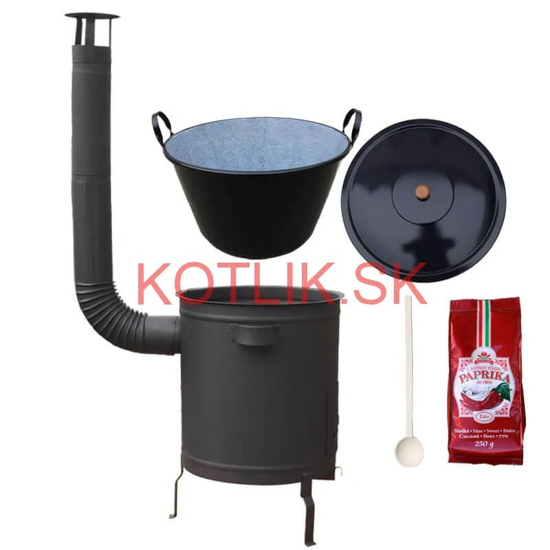 Smaltovaný kotol 60 L + hrubostenná kotlina 53 cm (2 mm) STRONG PLUS 600 + sladká paprika 250 g