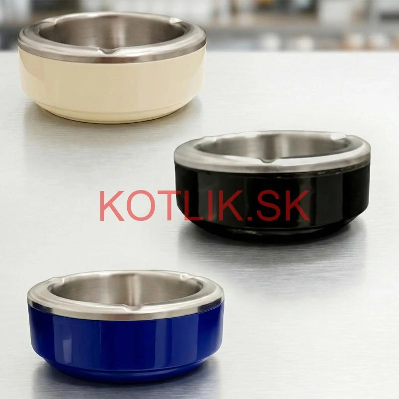 Odolný kovový popolník z nerezovej ocele (3 farby)