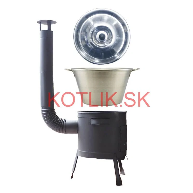 Guláš pre 30–40 ľudí – nerezový kotlíkový set 40 L so žiaruvzdornou kotlinou