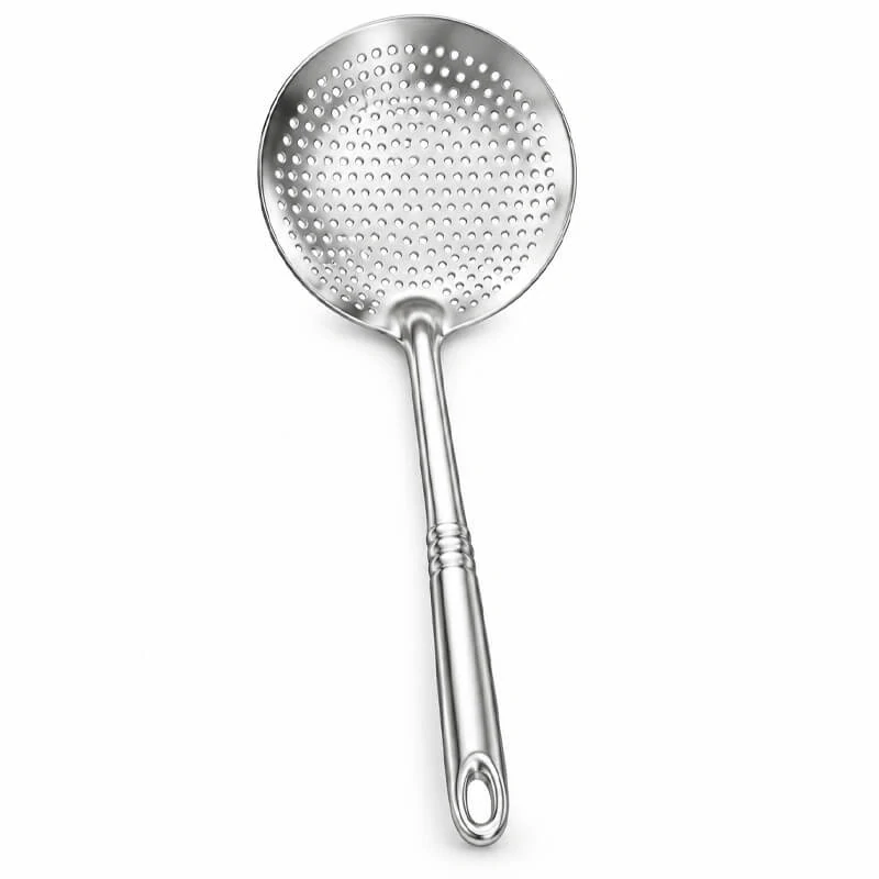 Nerezová dierovaná naberačka – sitko 19 cm, dĺžka 48 cm