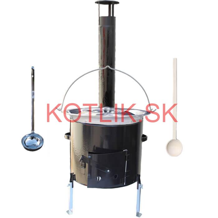 Antikorový kotlík 10 L (0,8 mm) + smaltovaná kotlina 31 cm + vareška a naberačka Easy party