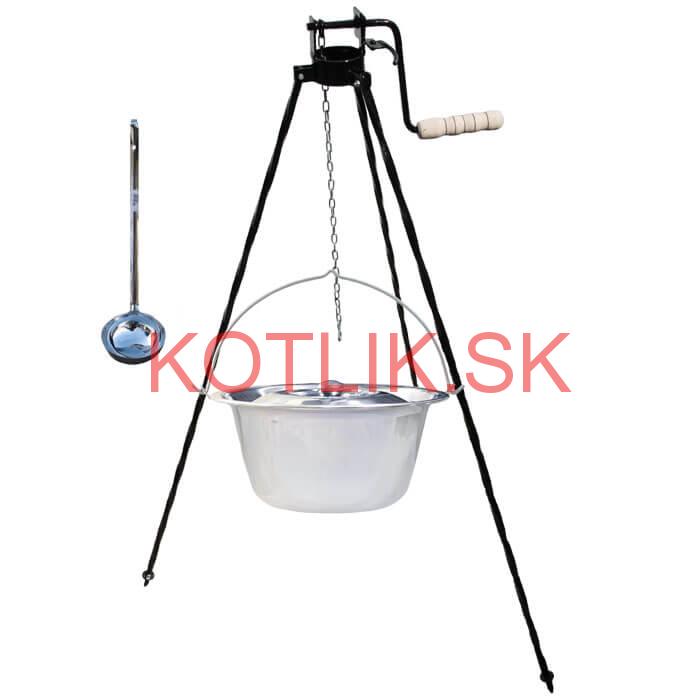 Antikorový kotlík 22 L (0,8 mm) + pokrievka + stojan s kladkou VAR