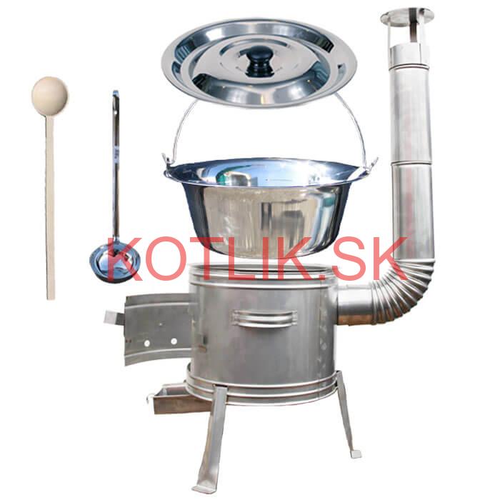 Antikorový kotlík 15 L (1,2 mm) + nerezová kotlina 36 cm + vareška a naberačka TOPLUX