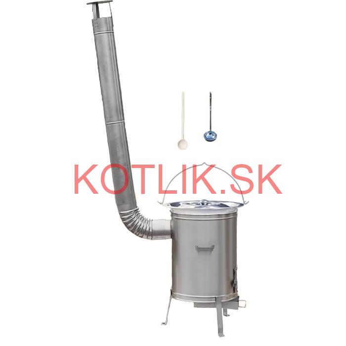 Antikorový kotlík 15 L (1,2 mm) + nerezová kotlina 36 cm + vareška a naberačka LUX