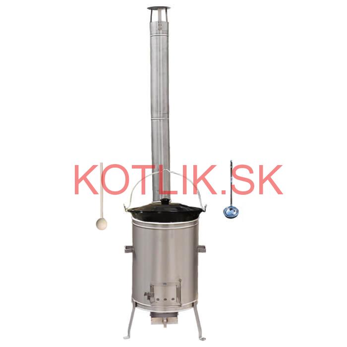 Smaltovaný kotlík 20 L (1,2 mm) + nerezová kotlina 42 cm + vareška a naberačka LUX