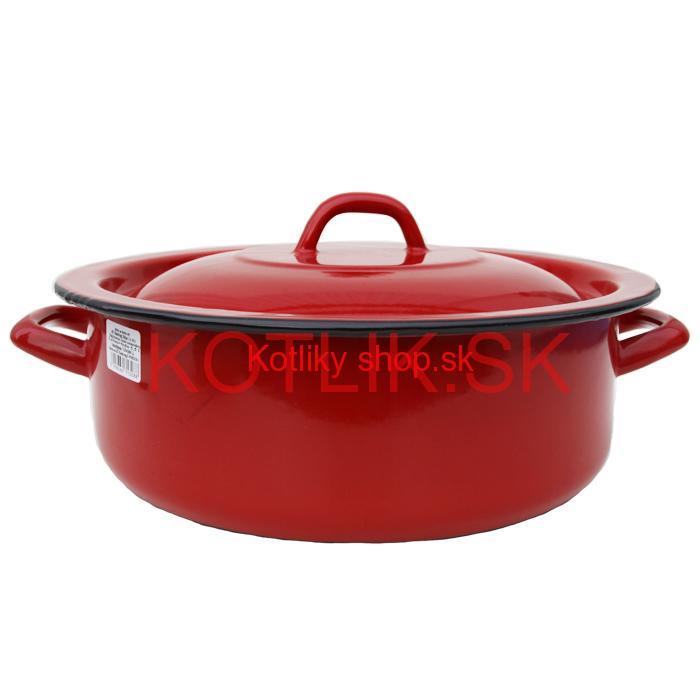 Smaltovaný červený kastról 0,5 L