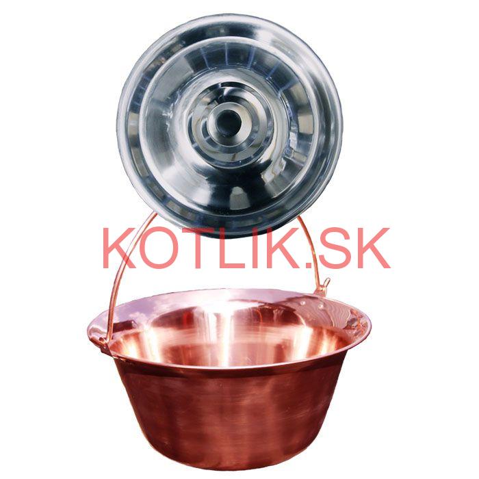 Medený kotlík 30 L + antikorová pokrievka