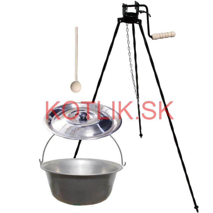 Nerezový kotlík 10 L (1,5 mm) + stojan s kladkou VAR