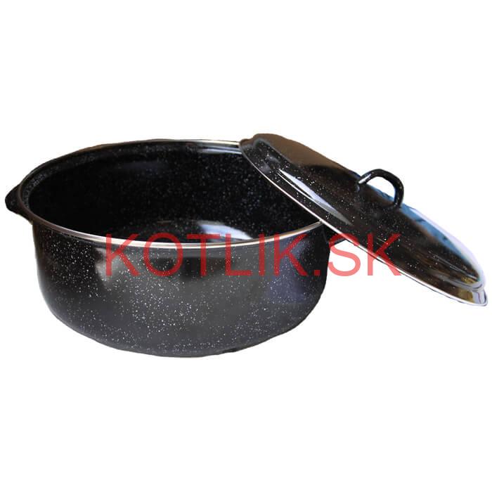 Smaltovaný čierny kastról 13 L
