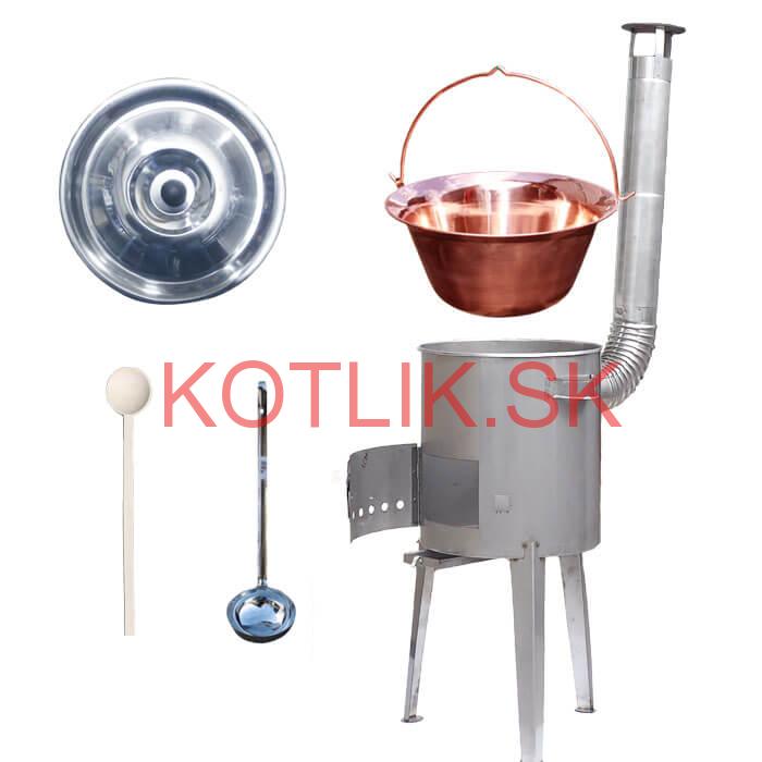 Medený kotlík 20 L (1,2 mm) + nerezová kotlina 42 cm LUXUS