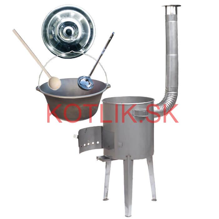 Liatinový kotlík 16 L (0,5 cm) + nerezová kotlina 36 cm LUXUS