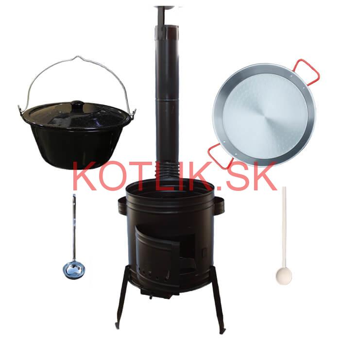 Paella oceľová panvica 42 cm so smaltovaným kotlíkom 16 L (1,2 mm) a kotlinou