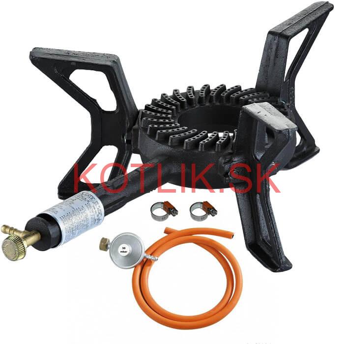 Liatinový plynový varič 8,8 kW 3P Ghisa + pripojovacie príslušenstvo