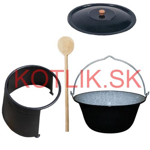 Smaltovaný kotlík 16 L (1,2 mm) + pokrievka + chránič plameňa