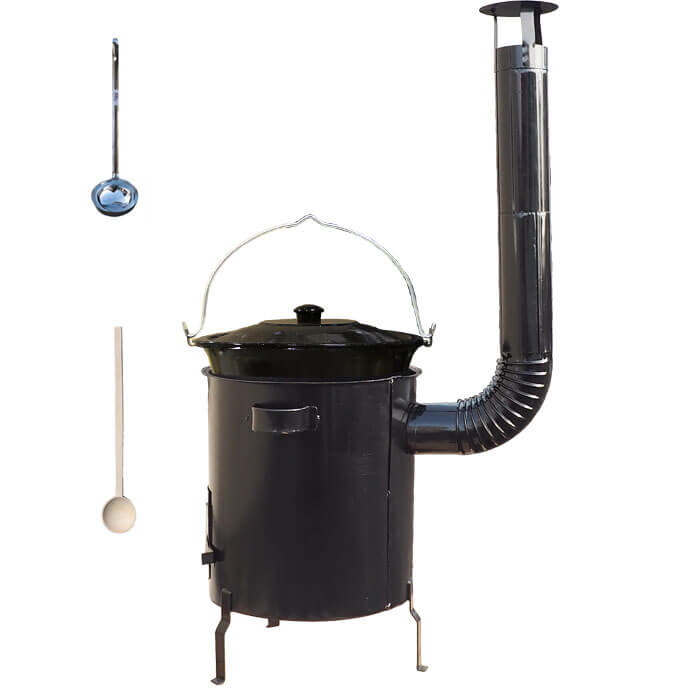 Smaltovaný kotlík 30 L (1,2 mm) + hrubostenná (1,5 mm) kovová kotlina 45 STRONG