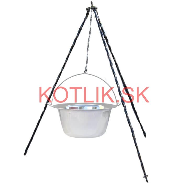 Nerezový kotlík (INOX 0,8 mm) 14 L + trojnožka 1,2 m