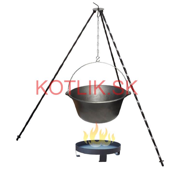 Liatinový kotlík 7,2 L + trojnožka 1 m + ohnisko 36 cm