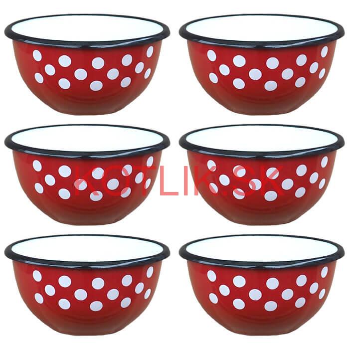Súprava smaltovaných misiek 18 cm 6 ks