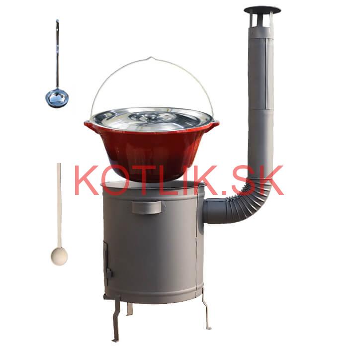 Liatinový kotlík 16 L + hrubostenná (1,5 mm) žiaruvzdorná kotlina 36 PLUS 600