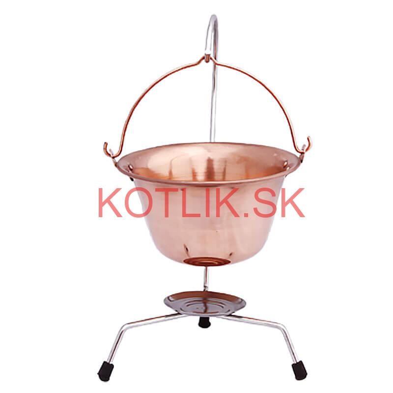 Servírovací kotlík na guláš medený 0,8 l + stojan