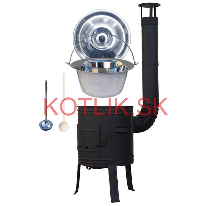 Nerezový kotlík 10 L (1,2 mm) INOX + žiaruvzdorná kotlina 33 cm PLUS 700