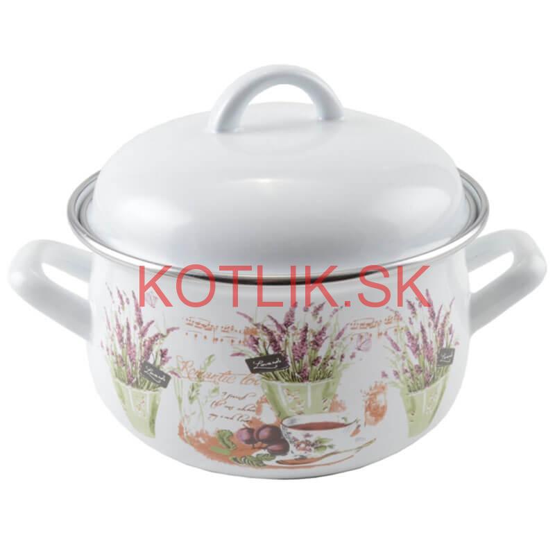 Smaltovaný kastról s pokrievkou 2,4 L levanduľa