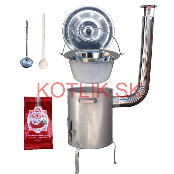 Nerezový kotlík 20 L (1,2 mm) INOX + nerezová kotlina (1,5 mm) 42 cm STRONG EXCLUSIVE