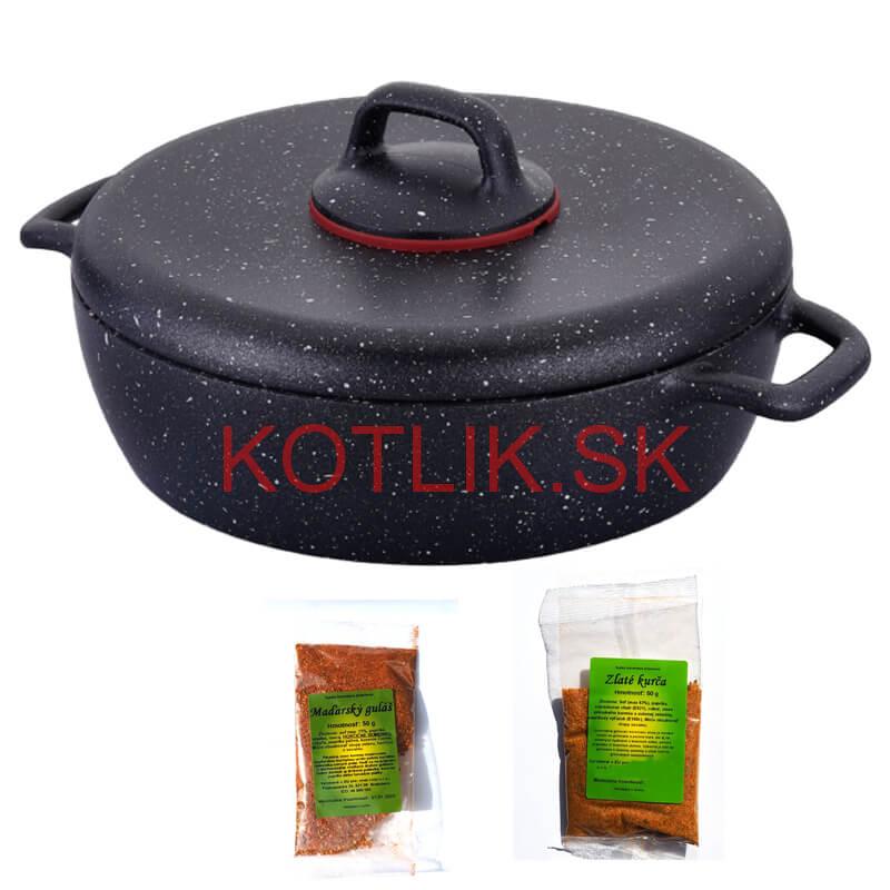 Hrniec s pokrievkou + panvica + korenie Classic Plus Volkanit