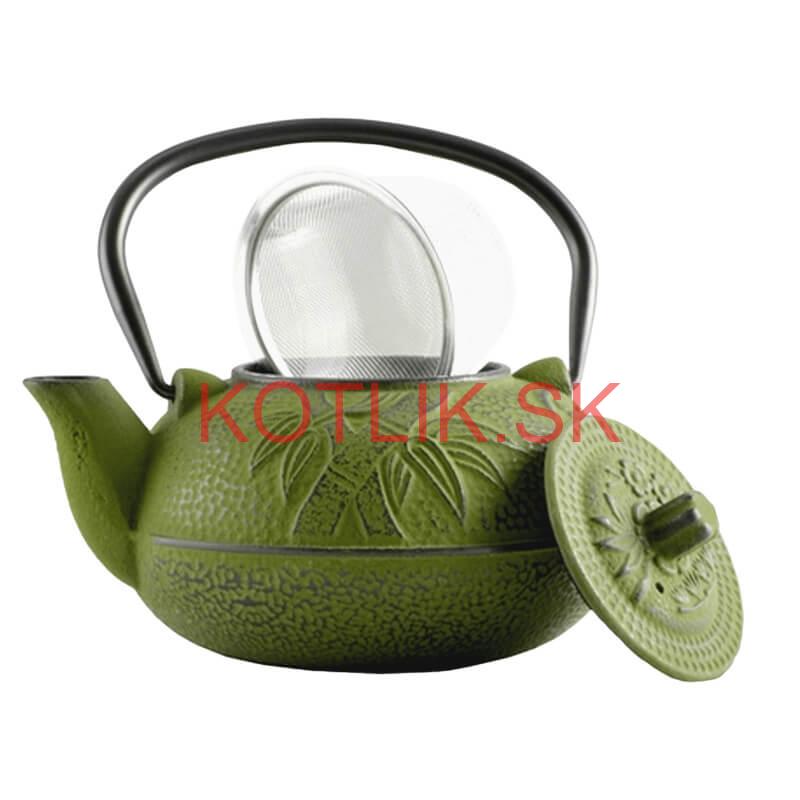 Liatinový čajník 600 ml zelený
