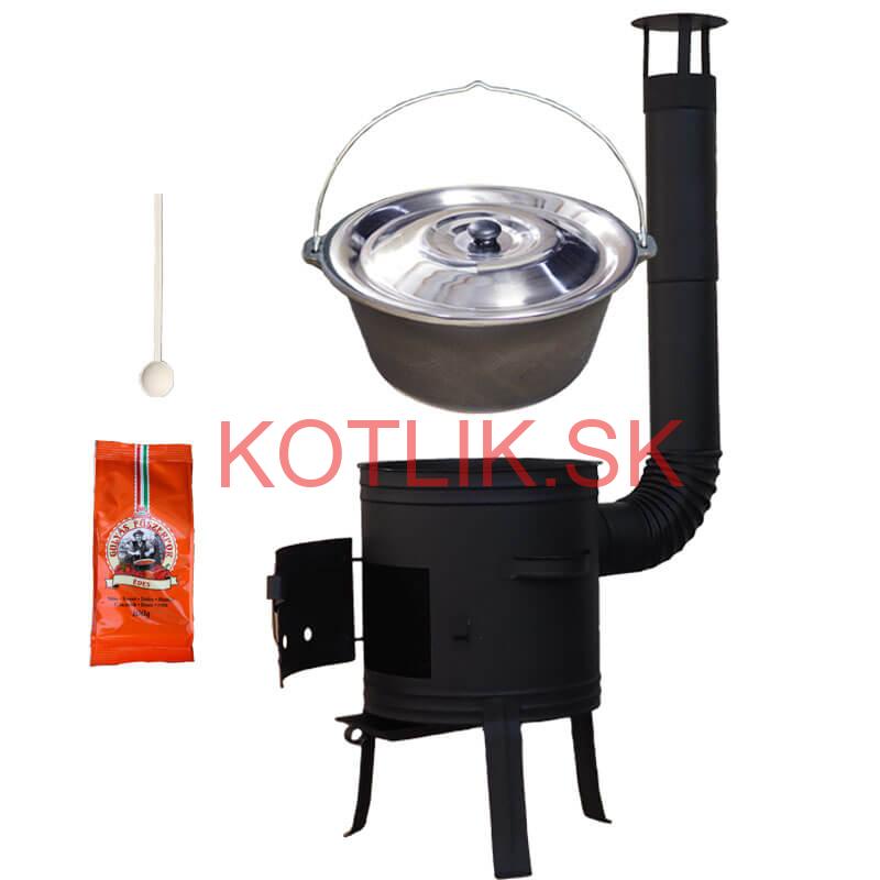 Liatinový kotlík 10,8 L + kotlina 33 cm (1 mm) + žiaruvzdorná farba Plus 700