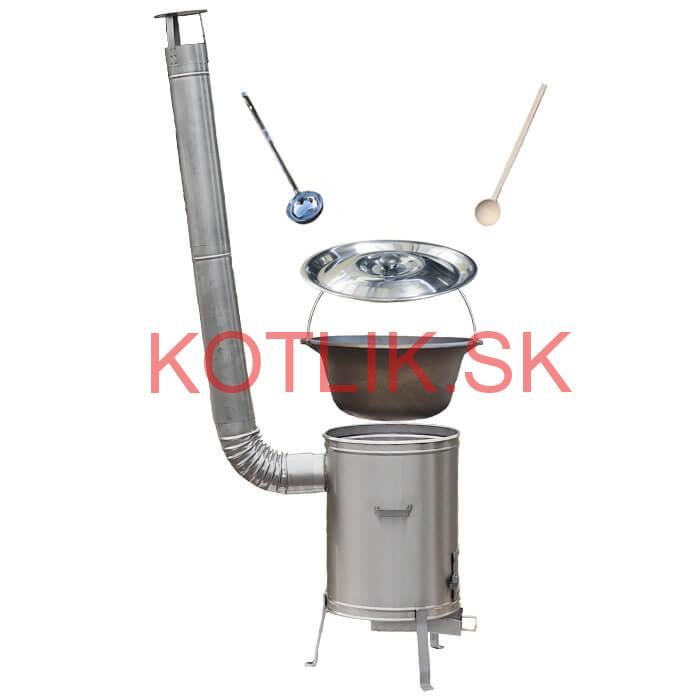 Liatinový kotlík bez povrchovej úpravy 10,8 L + Nerezová kotlina 33 LUX