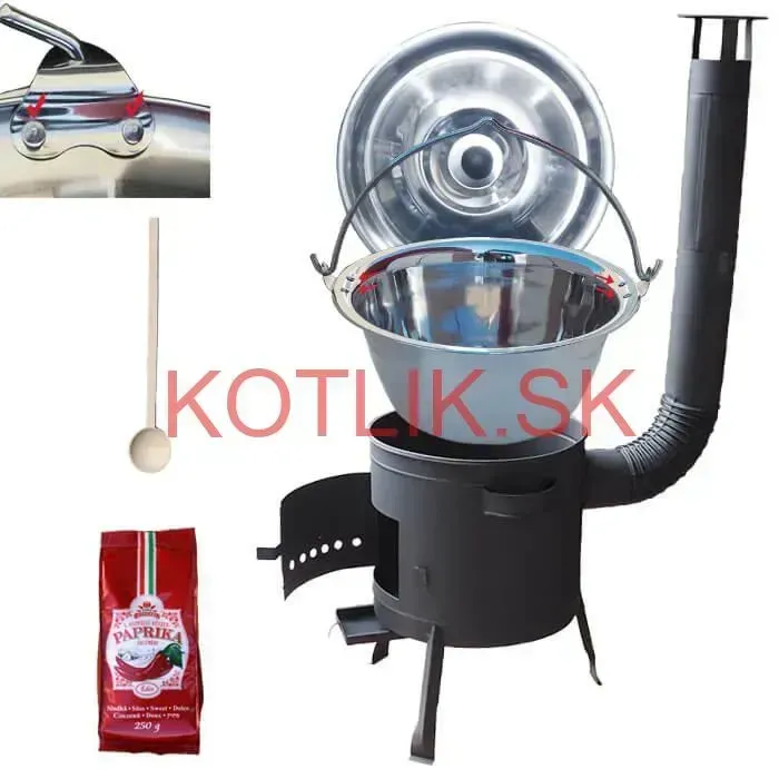 Nerezový kotlík 20 L (1,2 mm) INOX + hrubostenná (1,5 mm) žiaruvzdorná kotlina BALKY STRONG 42 PLUS 600